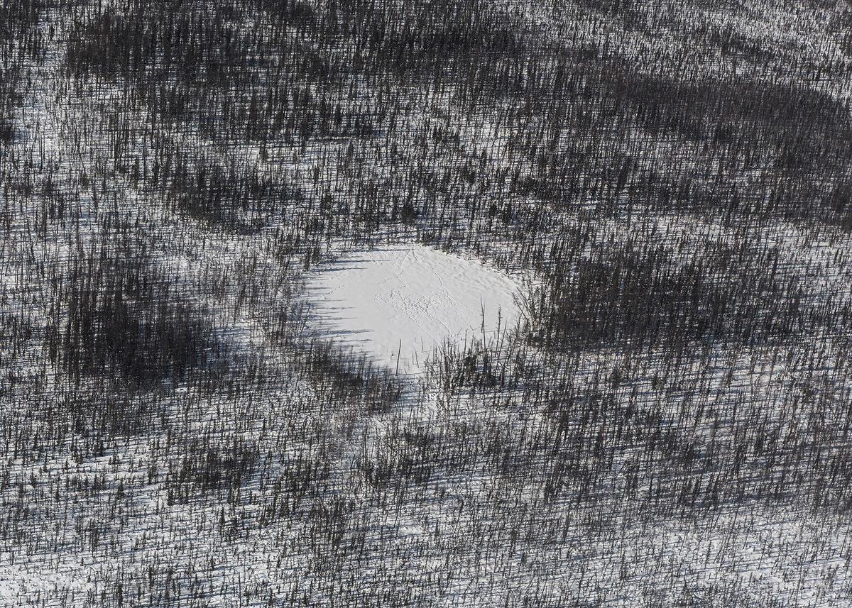 View from the helicopter that connects Kirensk (the nearest city) and 3 settlements in the taiga. Far North, Siberia by Elena Anosova