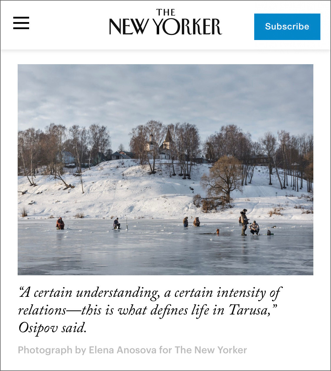 Portraits and landscapes for The New Yorker. Elena Anosova is an award-winning visual artist