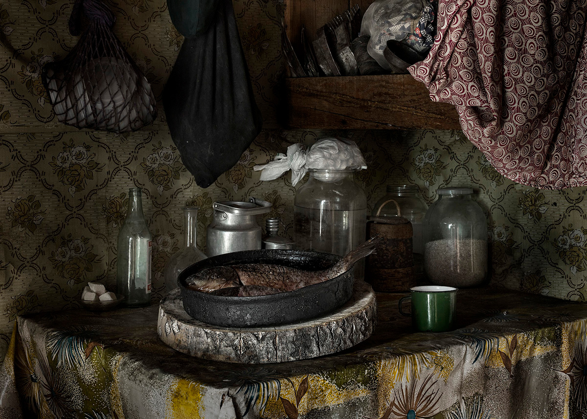 Crucian and the summer kitchen in the old house. Far North, Siberia by Elena Anosova