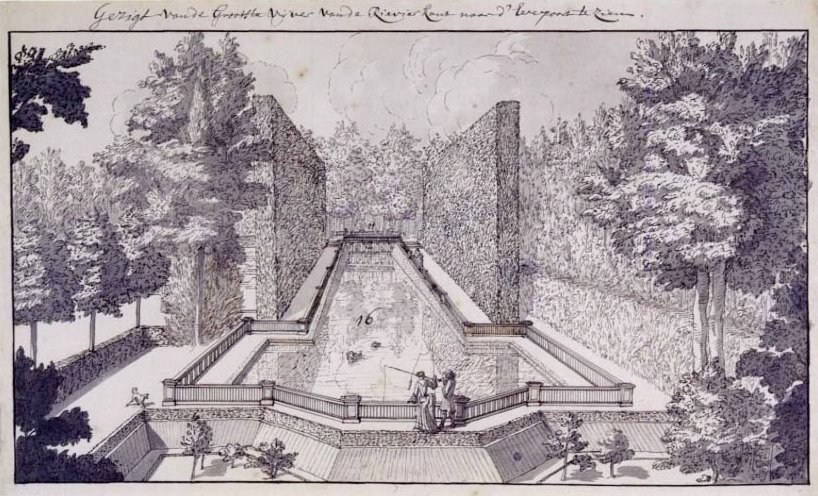 Личная усадьба Николааса Бидлоо в Лефортово (собственный рисунок Бидлоо)