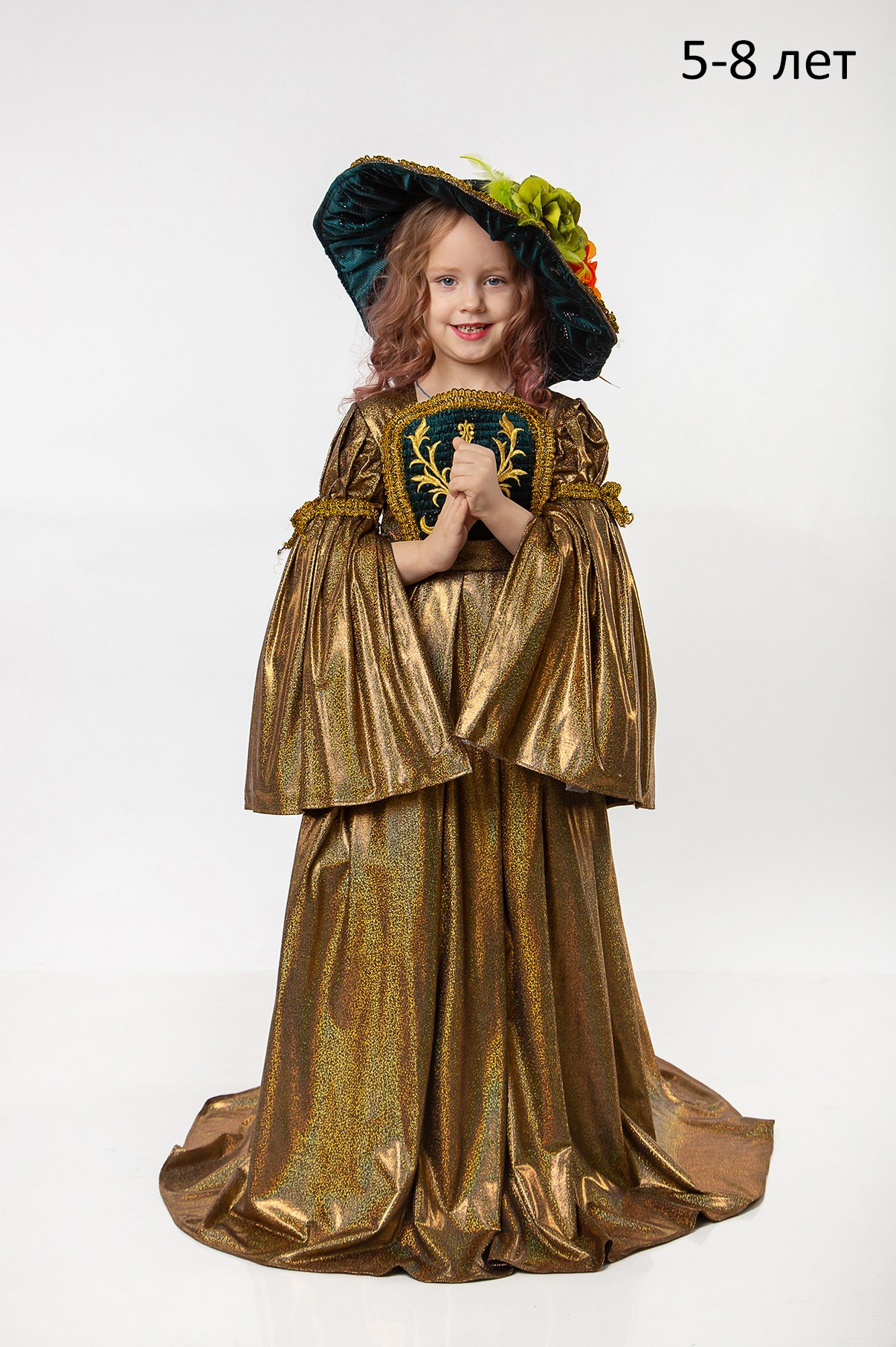 Прокат костюмов. Золотое платье в пол для фотосессии