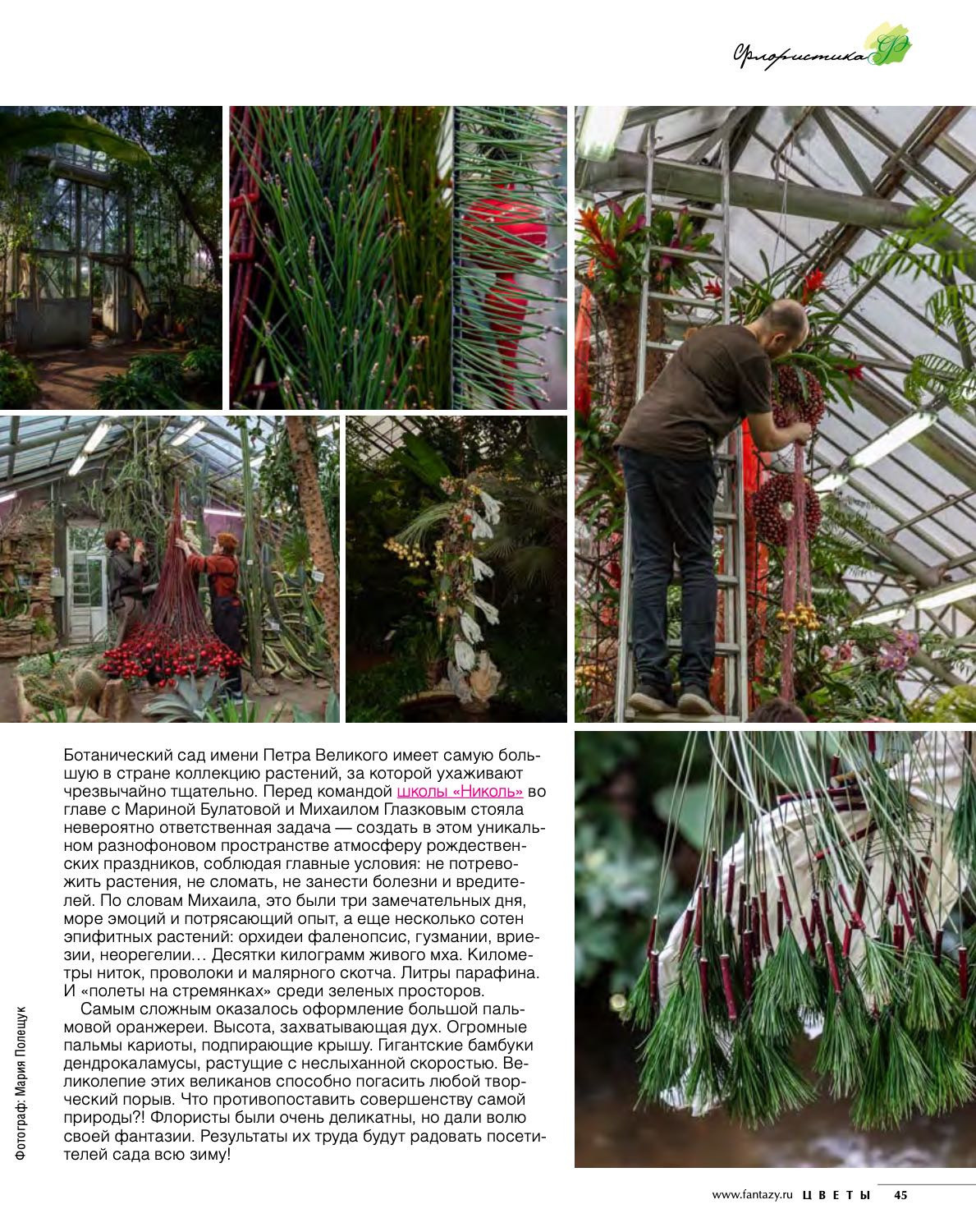 Floral art in SPB Botanical Garden. Published in “FLOWERS” magazine 01/2021. Maria Poleshchuk, commercial photographer in Sydney