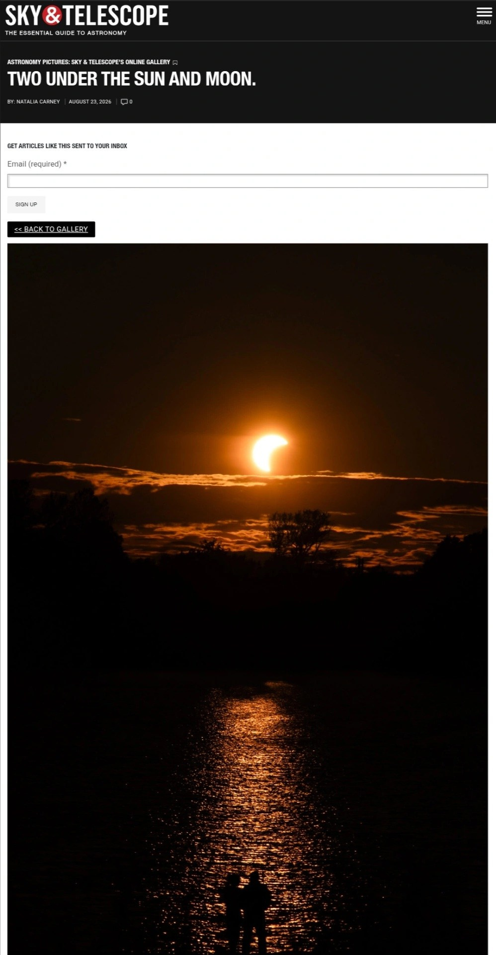 My photo got published on the site of Sky&Telescope Magazine!!!. Natalia Carney — Photographer, Model, Blogger