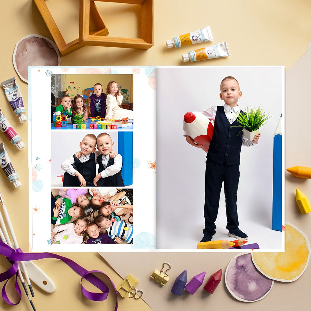 Выпускные альбомы в детский сад 2 разворота лайт+ заказать Иваново Ярославле Костроме Владимире. Выпускные альбомы в Иваново в детский сад и школу. Александр и Светлана Янкины