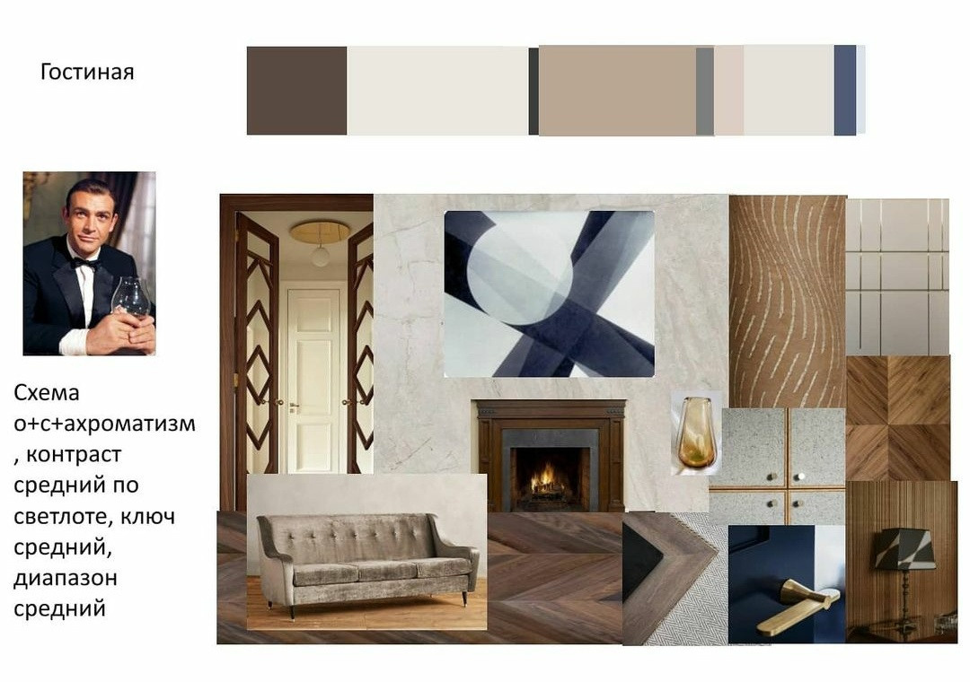 Интерьер для Джеймса Бонда. Дипломная работа на курсе «Практика цвета».