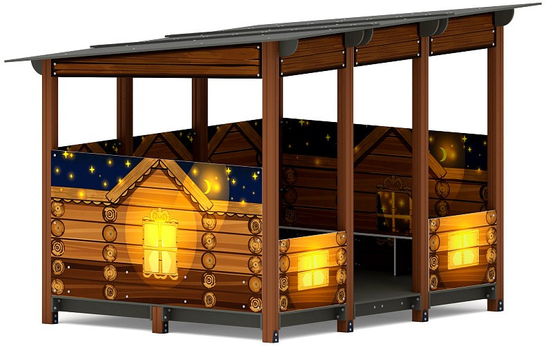 Теневой навес (Эко) МФ 78.31.24-02 Габариты (ШхДхВ): 3100х2400х2600 мм Зона безопасности, мм: 4100х3400