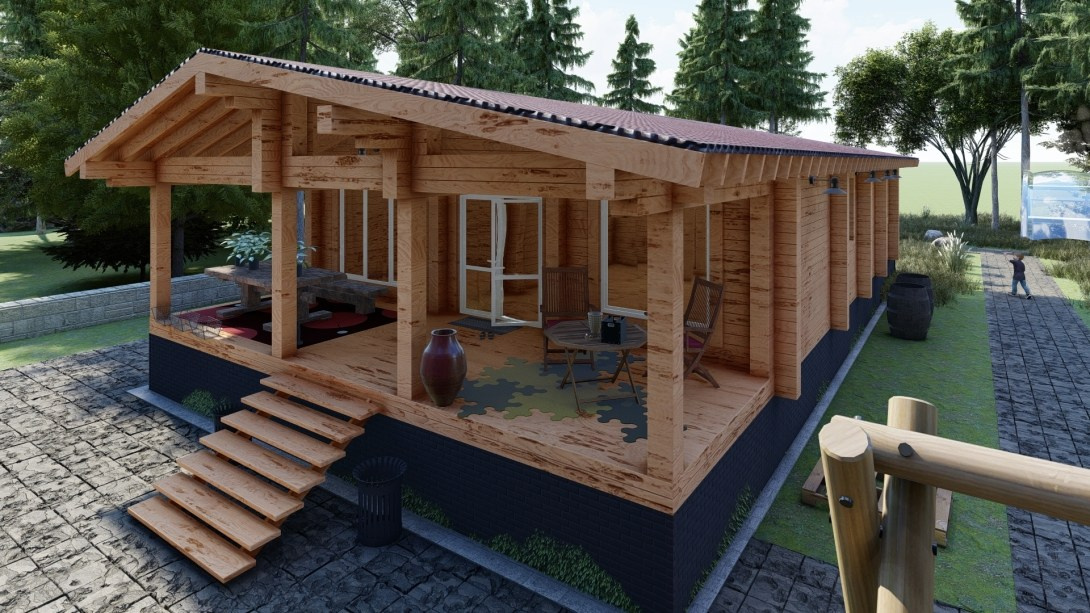 Студия + 2 спальни 78 м². Уральский завод Профилированного бруса в Челябинске