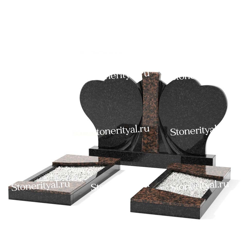 Комбинированные памятники на двоих. Изготовление и установка памятников в Москве и МО