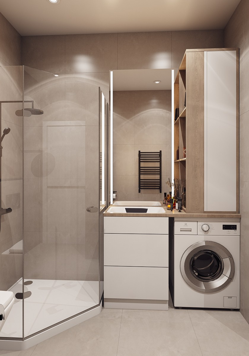 Однокомнатная квартира в г. Ессентуки для сдачи в аренду. Дизайн интерьера, 3D визуализация и 3D моделирование. Создание проектов и чертежей. КМВ: Кисловодск, Пятигорск, Ессентуки и удаленно