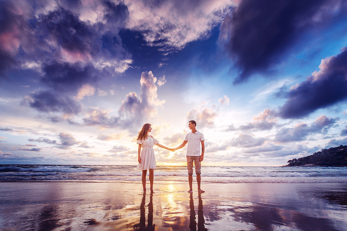 романтический кадр с видом на андаманское море