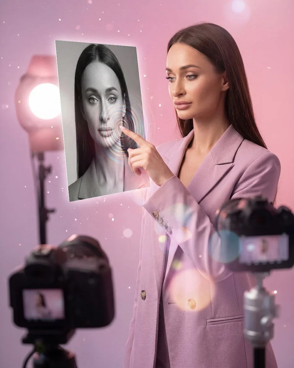 AI контент для оформления сайта и группы в ВК. Лиза Свет — фотограф и ai-creator