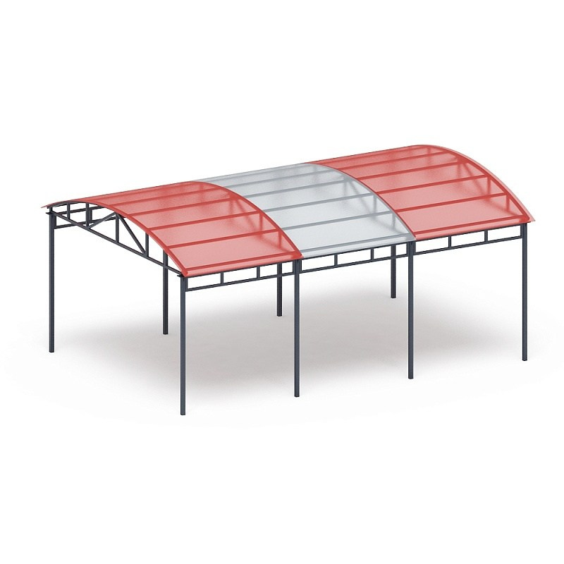 Теневой навес на 6 тренажеров - МФ 751.02 - Спорт Габариты (ШхДхВ): 4360x6220x2810 мм Зона безопасности, мм: 7360х9220