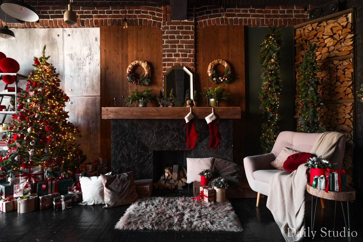 Новогодние студии, Новогодние залы для фотосессии в Санкт-Петербурге. Новогодние семейные фотосессии в СПб. Женский фотограф Санкт-Петербург Александра Колий