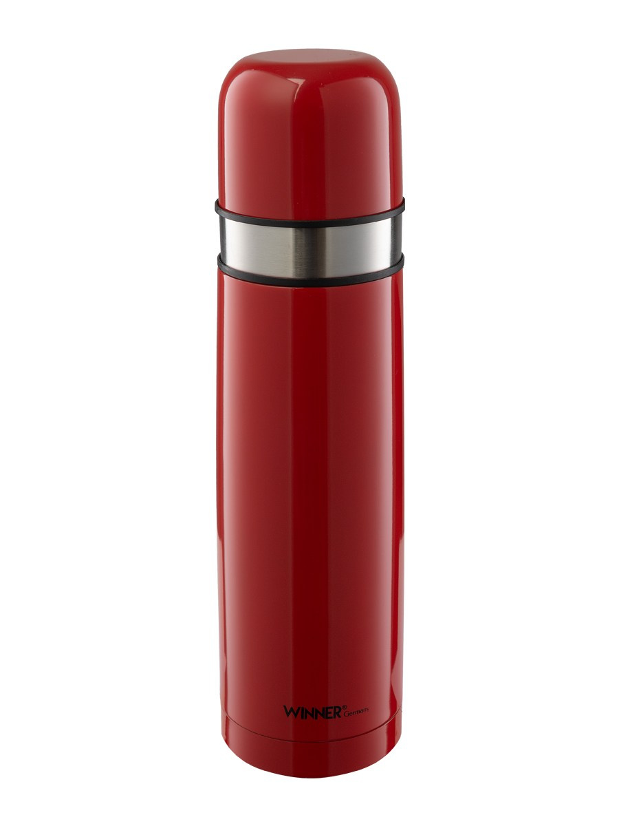 Термос красный на белом фоне фирмы winner