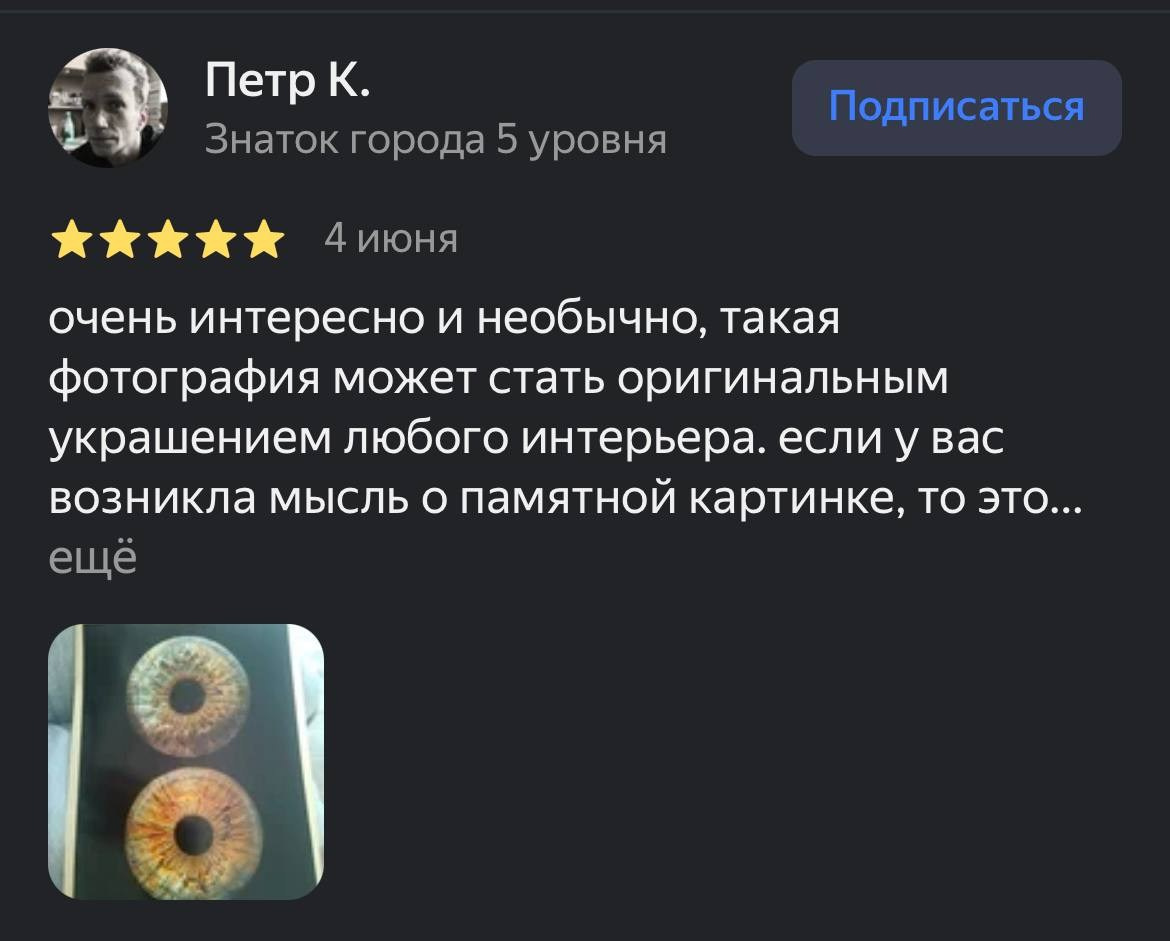 Макро Фото радужки глаза в Зеленоградске