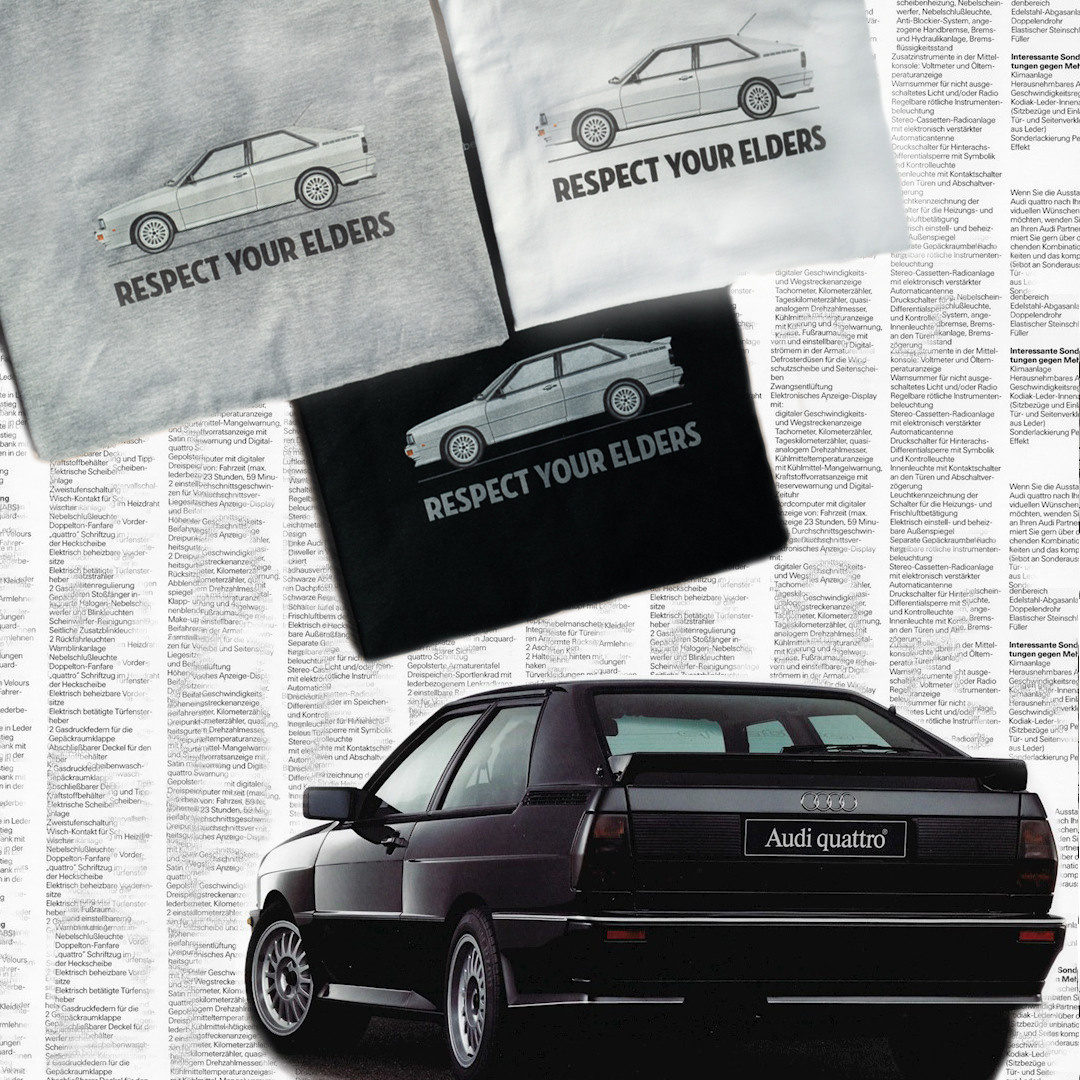 принт силуэта легендарного автомобиля с крупной надписью