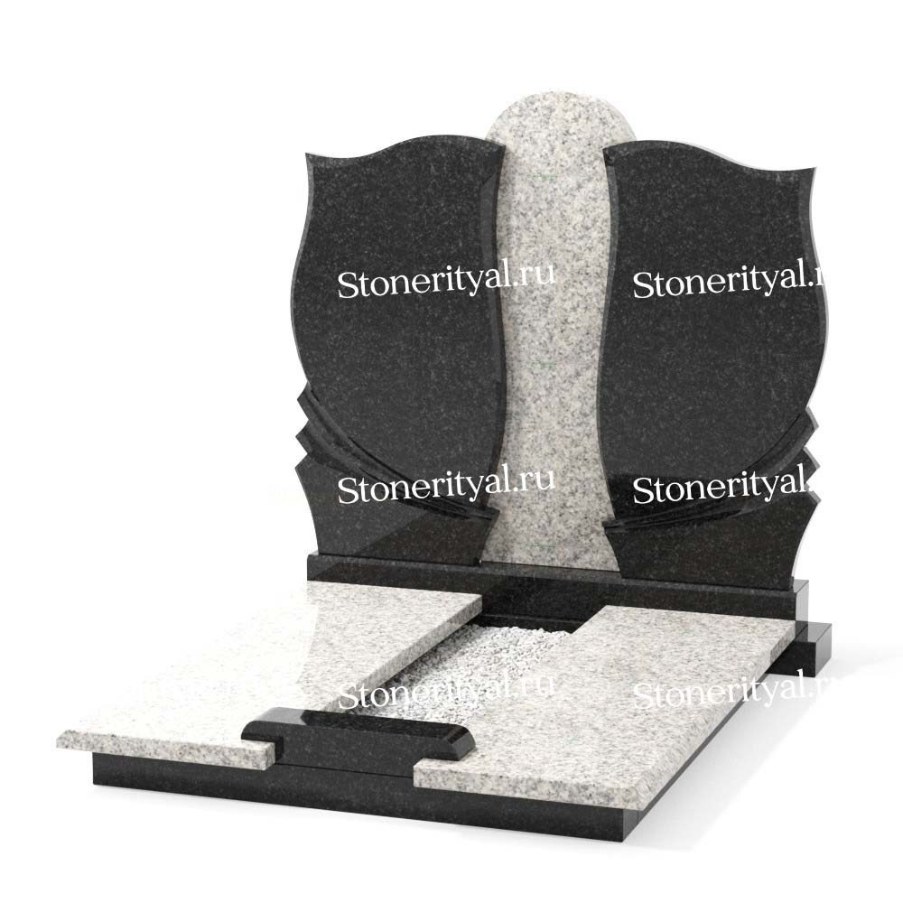 Комбинированные памятники на двоих. Изготовление и установка памятников в Москве и МО