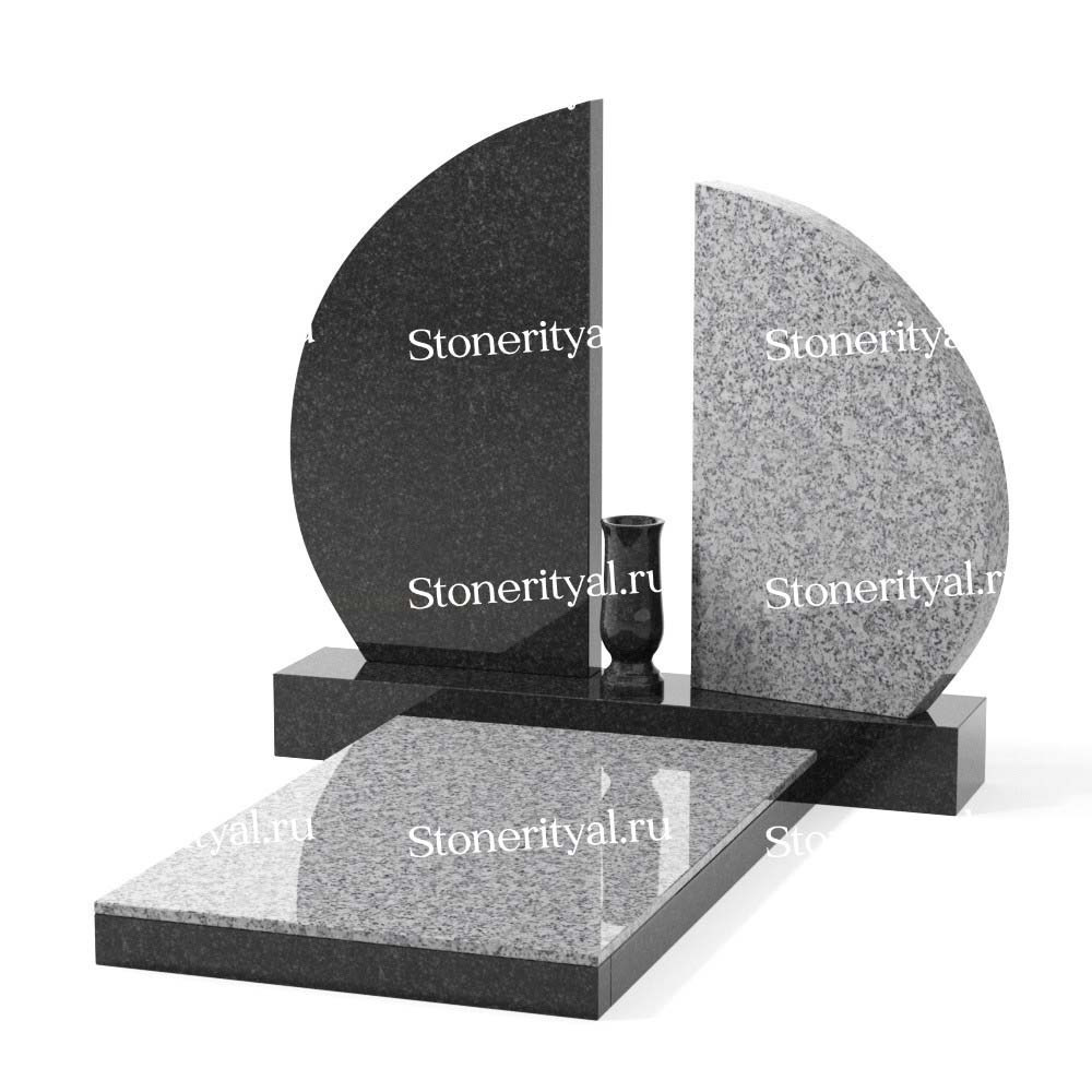 Комбинированные памятники на двоих. Изготовление и установка памятников в Москве и МО