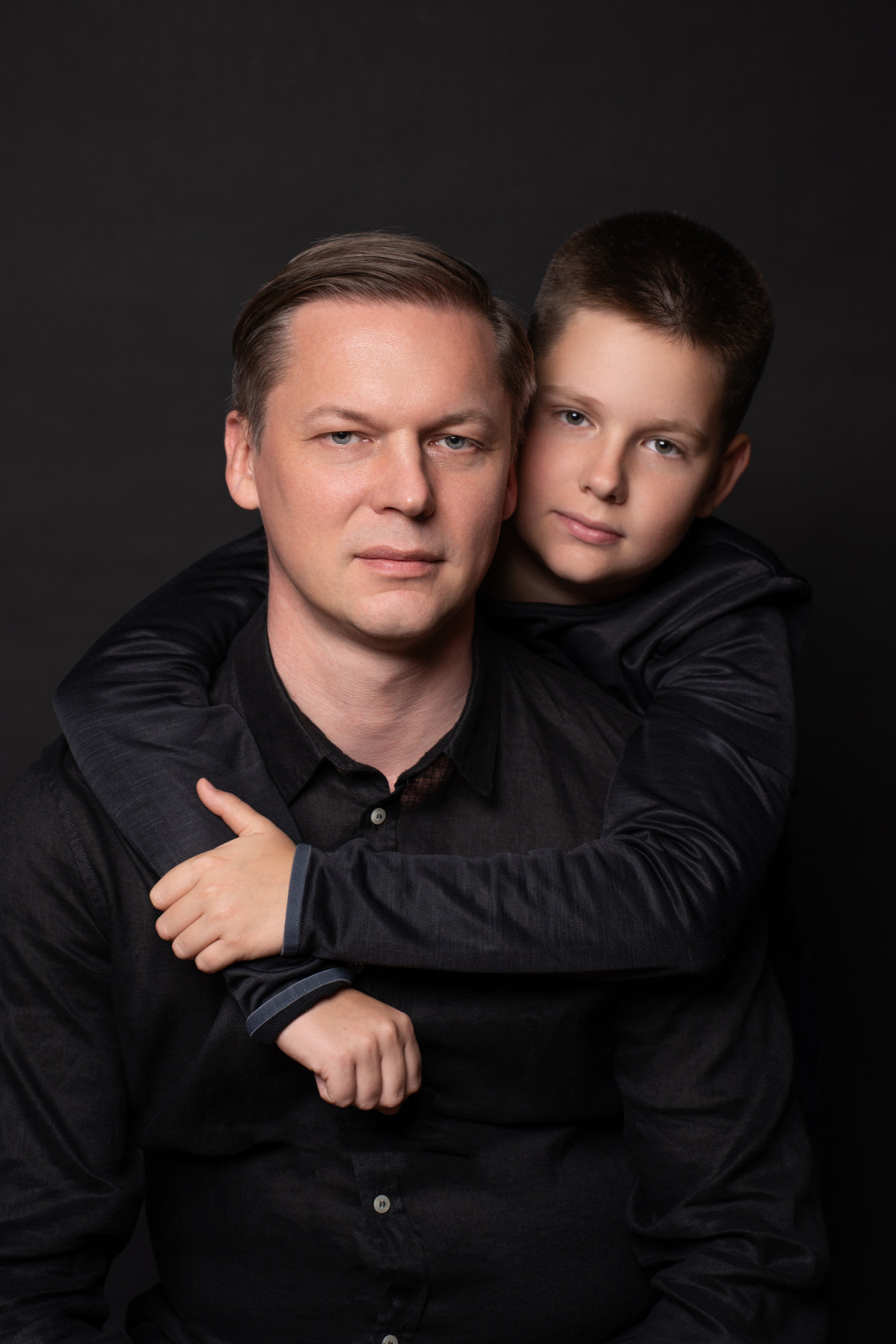 семейная фотосессия папа и сын