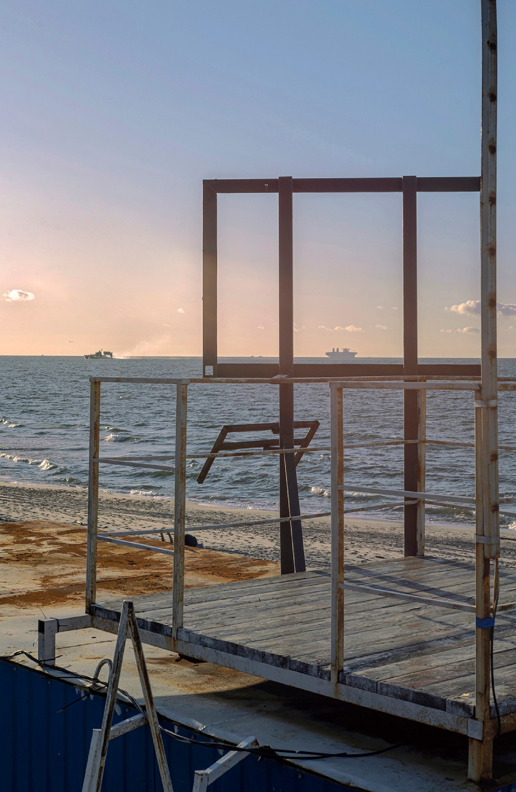 Blue border. Artist Denis Tikhomirov