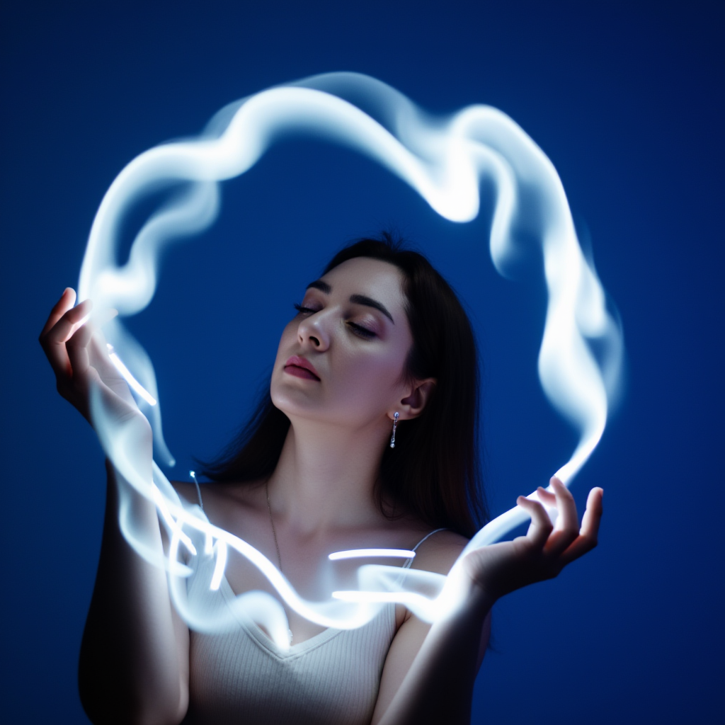 Details of a neuro photoshoot: abstract lines and contrasting lighting