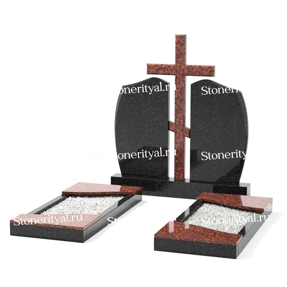 Комбинированные памятники на двоих. Изготовление и установка памятников в Москве и МО