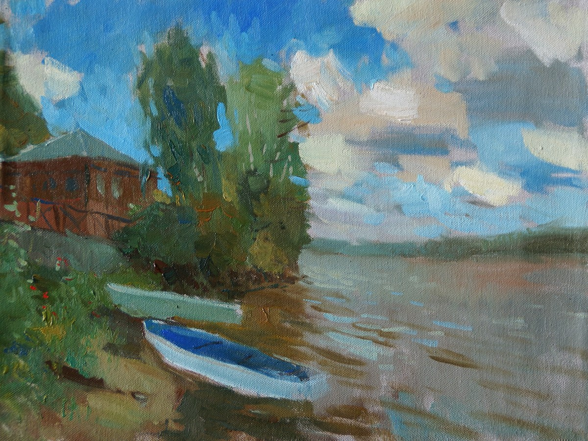 Плёс — лучший туристический город. Купить картину на холсте для интерьера|художник | дизайнер | архитектор Сергей Ратчин в Москве