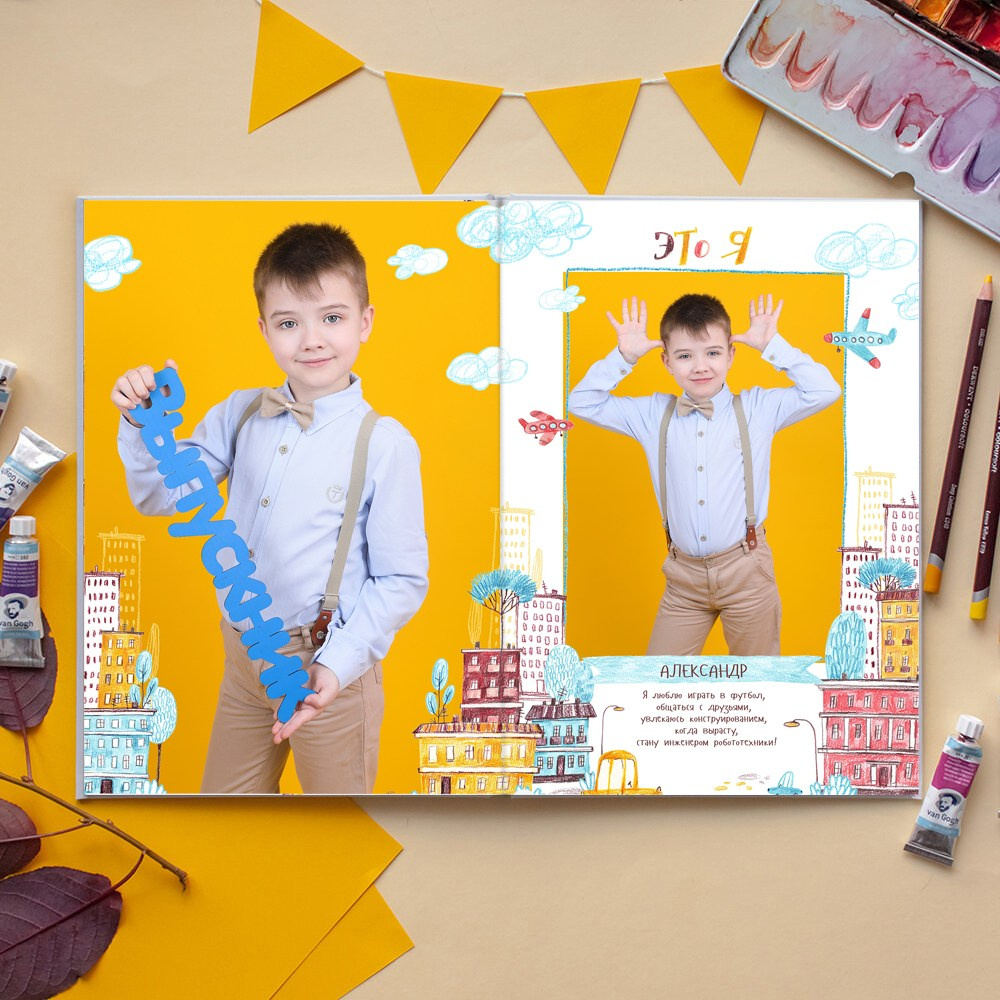 АЛЬБОМ 5 РАЗВОРОТОВ (10 страниц). Школьный фотограф Олеся Галатова