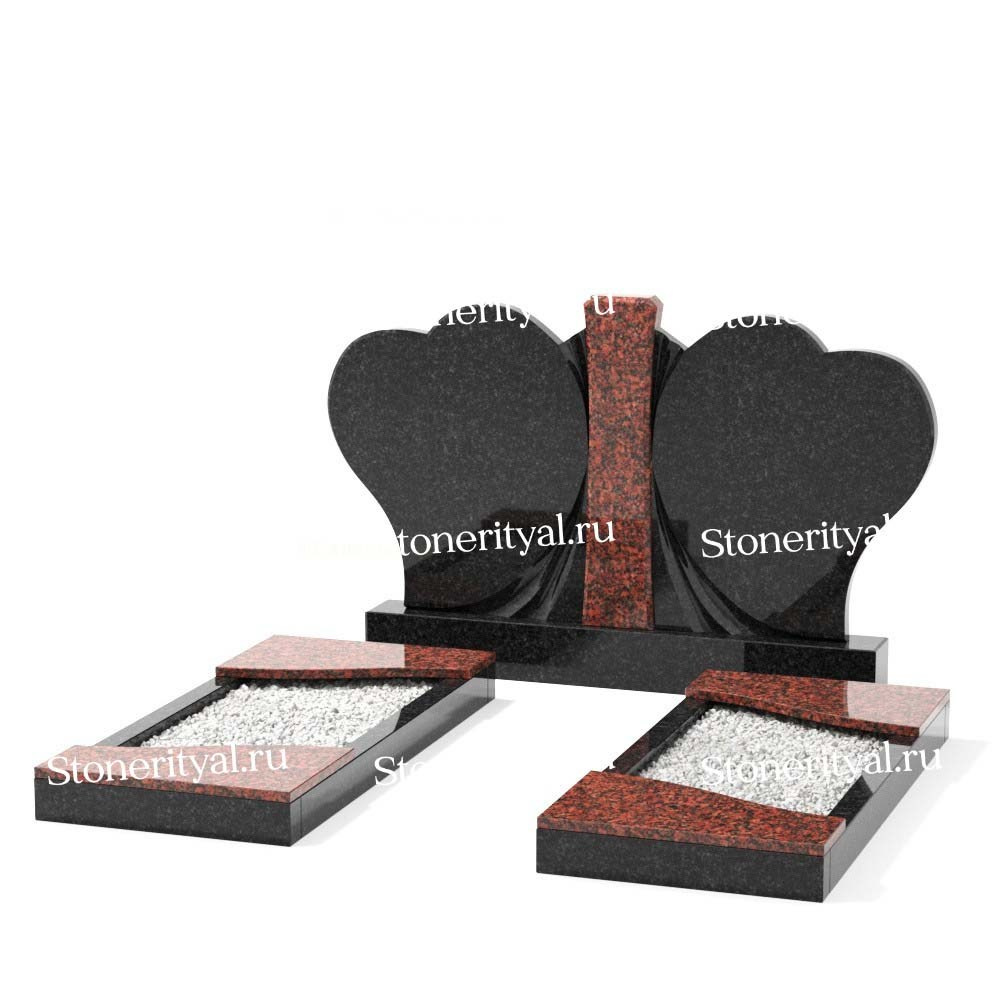 Комбинированные памятники на двоих. Изготовление и установка памятников в Москве и МО