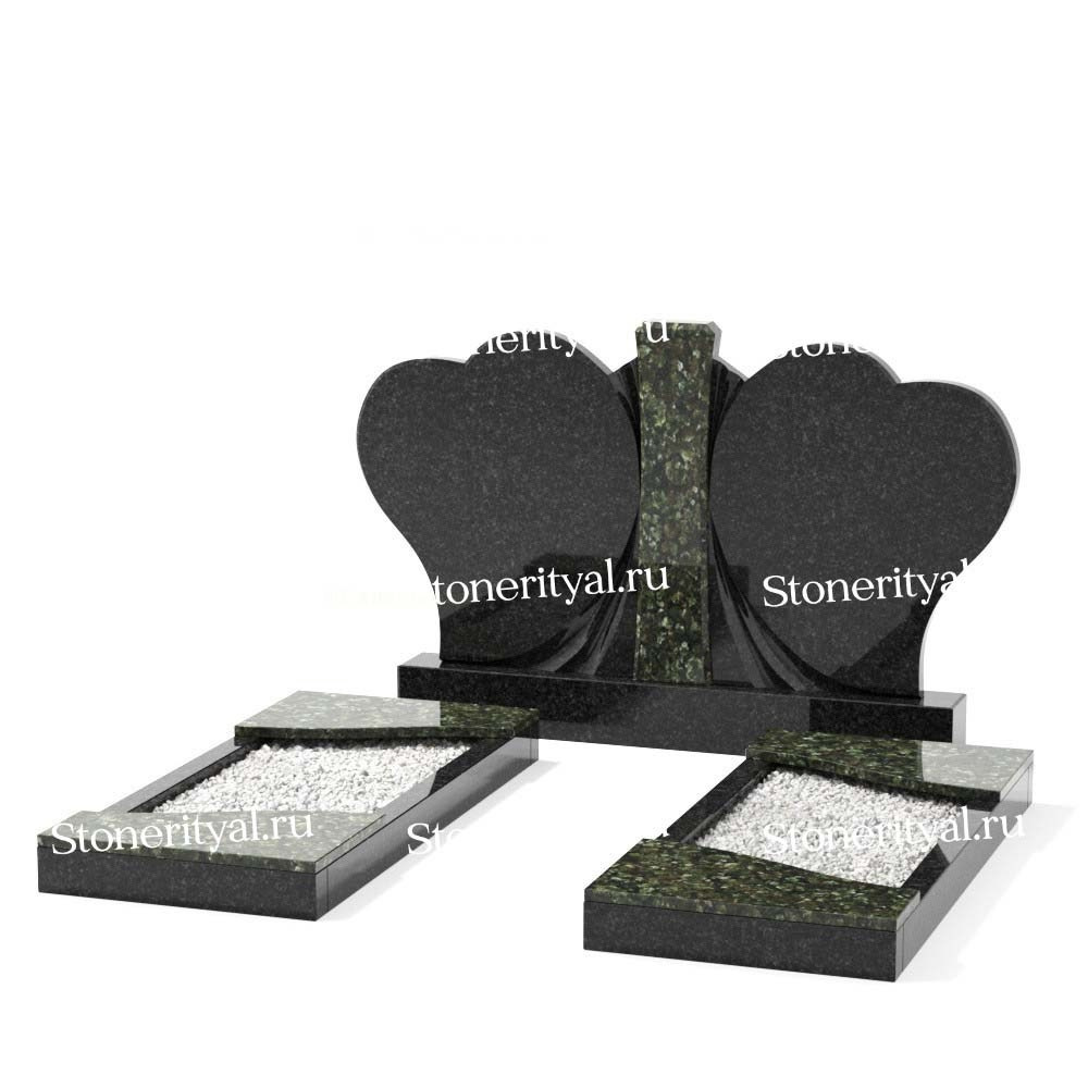 Комбинированные памятники на двоих. Изготовление и установка памятников в Москве и МО