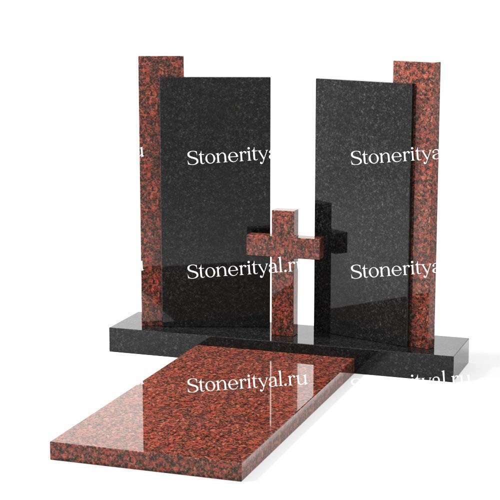 Комбинированные памятники на двоих. Изготовление и установка памятников в Москве и МО