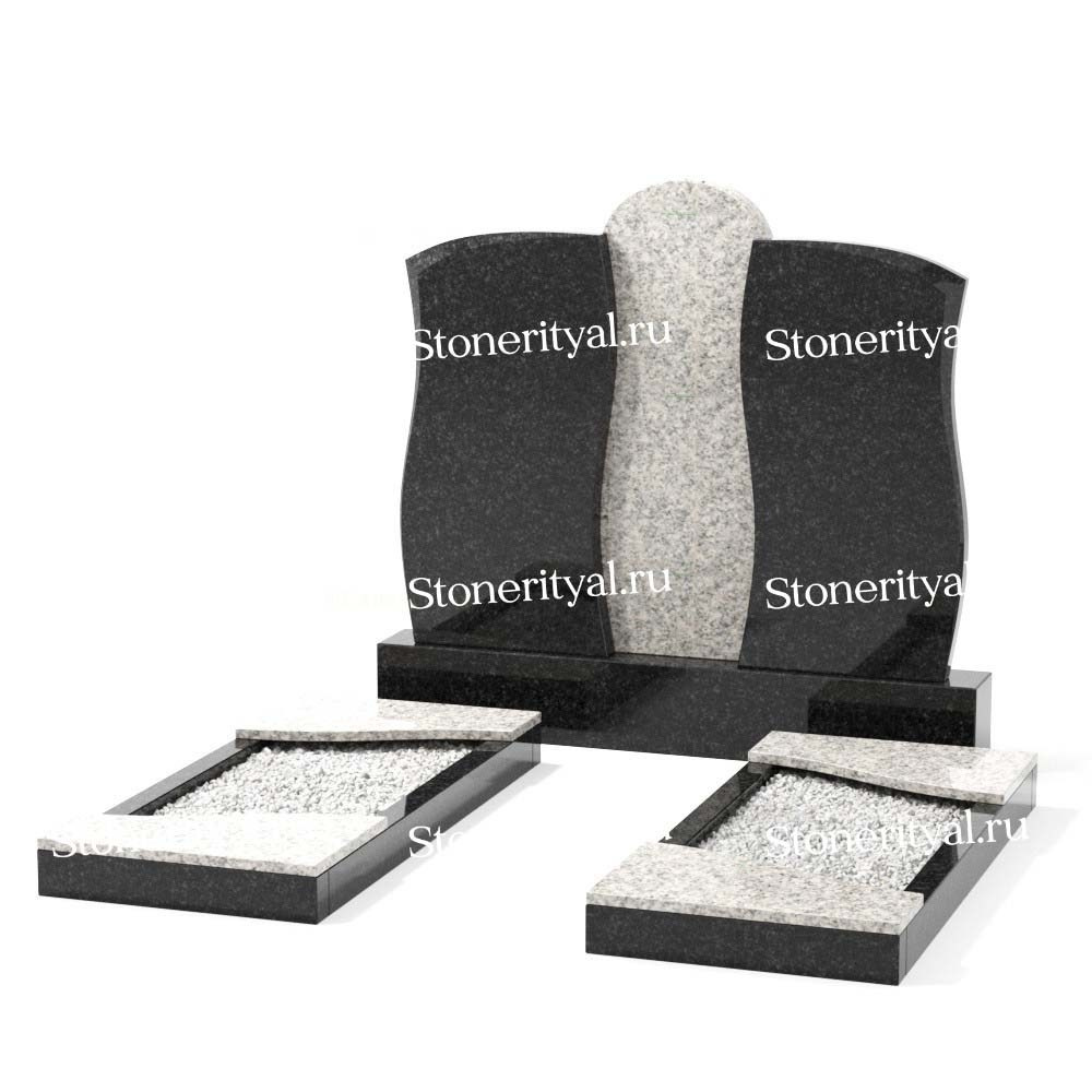 Комбинированные памятники на двоих. Изготовление и установка памятников в Москве и МО