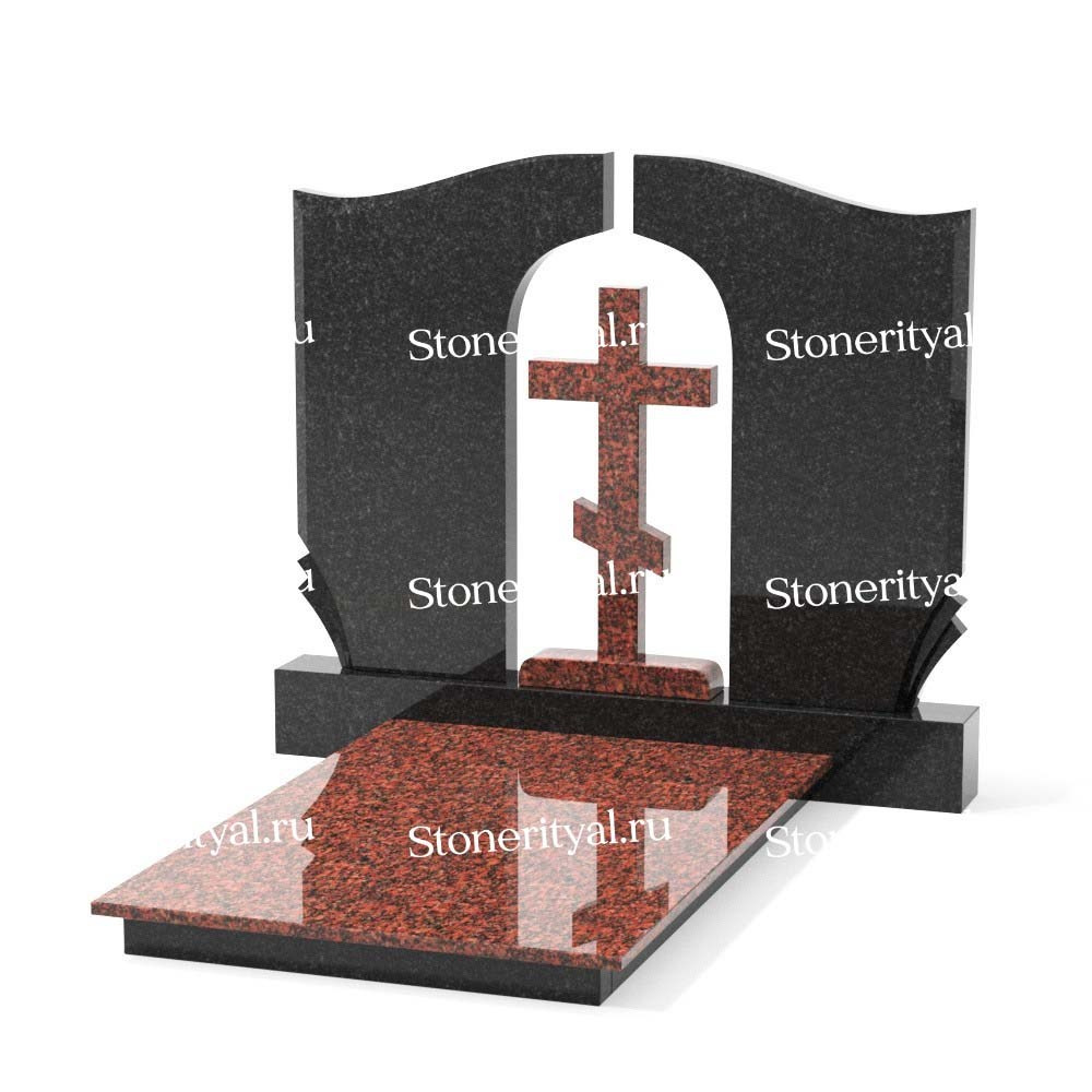 Комбинированные памятники на двоих. Изготовление и установка памятников в Москве и МО