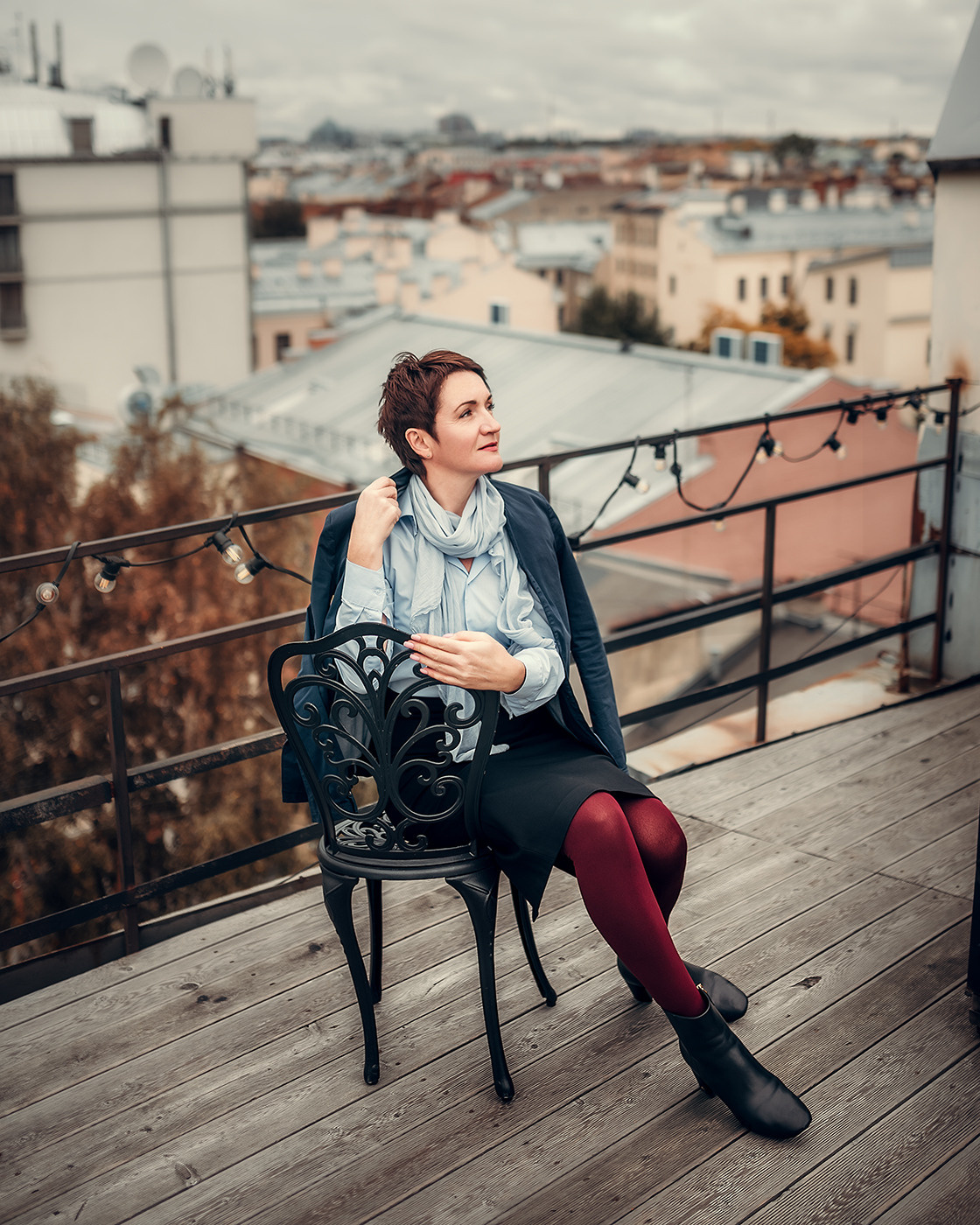 Наталья, крыша + Михайловский сад. Фотограф в Санкт- Петербурге Мария Золотарь