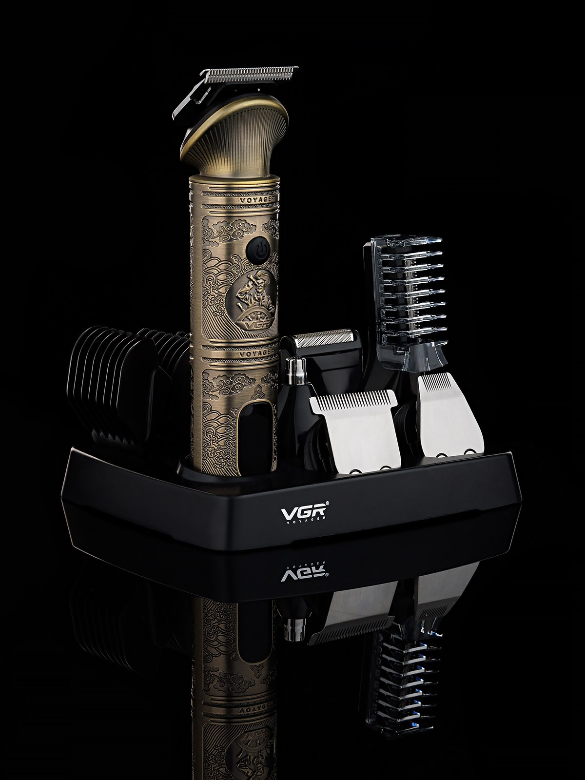 фотосъемка электробритвы на черном фоне