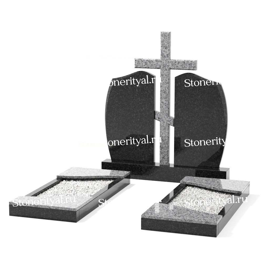 Комбинированные памятники на двоих. Изготовление и установка памятников в Москве и МО