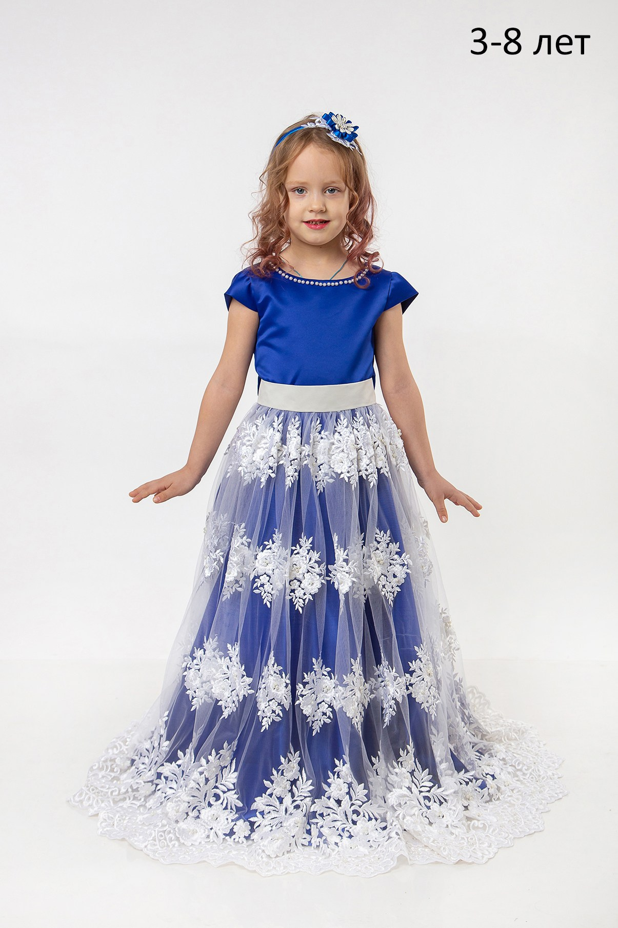 Прокат костюмов. Прокат синего красивого детского платья Темиртау