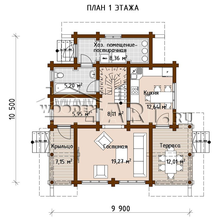 «Роща» 150 кв. м. Проекты деревянных домов