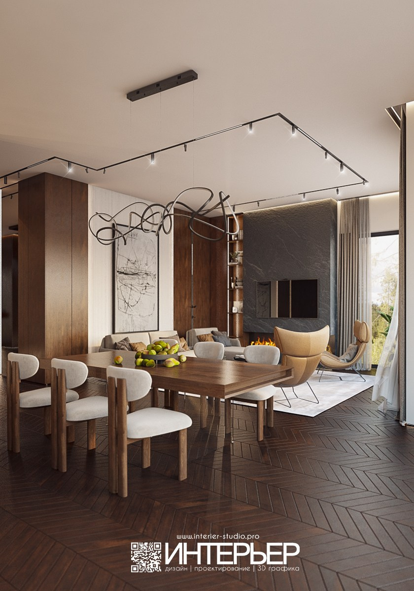 Дизайн-проект дома Тамирлана и Айшат. Корректировки по 3D визуализации гостиной-кухни-прихожей. Дизайн интерьера, 3D визуализация и 3D моделирование. Создание проектов и чертежей. КМВ: Кисловодск, Пятигорск, Ессентуки и удаленно