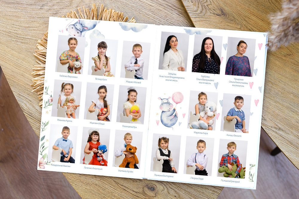 Выпускной альбом для детского сада из двух разворотов. Студия выпускных альбомов Ольги Галкиной. Томск