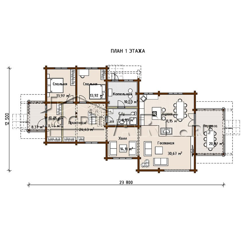 «Знаменское» 365 кв. м. Проекты деревянных домов