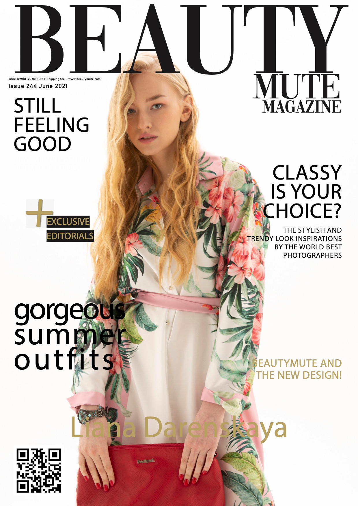 Cover editorial story. BEAUTY Mute Magazine. France. Визуальный художник Лиана Даренская, Москва