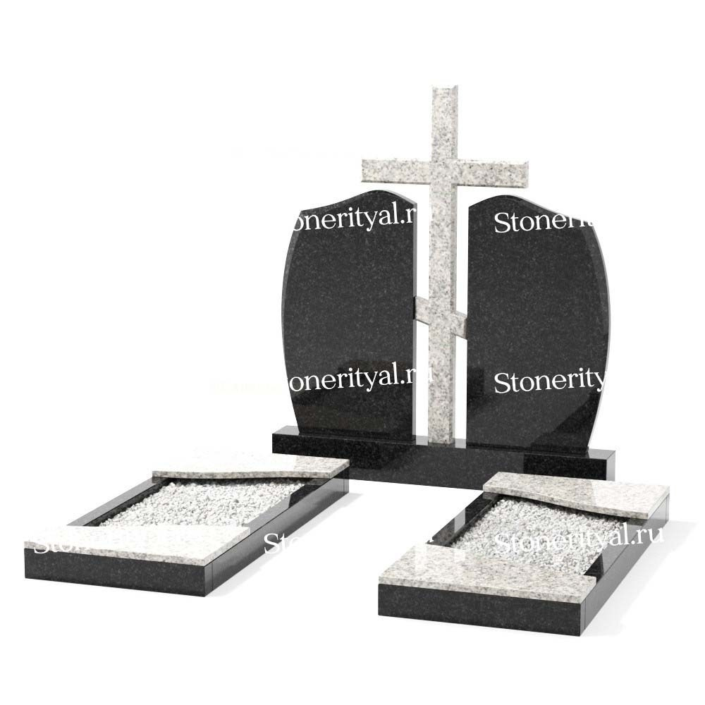 Комбинированные памятники на двоих. Изготовление и установка памятников в Москве и МО