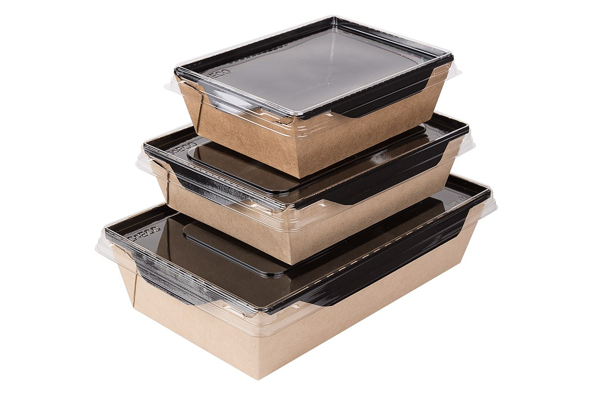 3 контейнера с пластиковой прозрачной крышкой