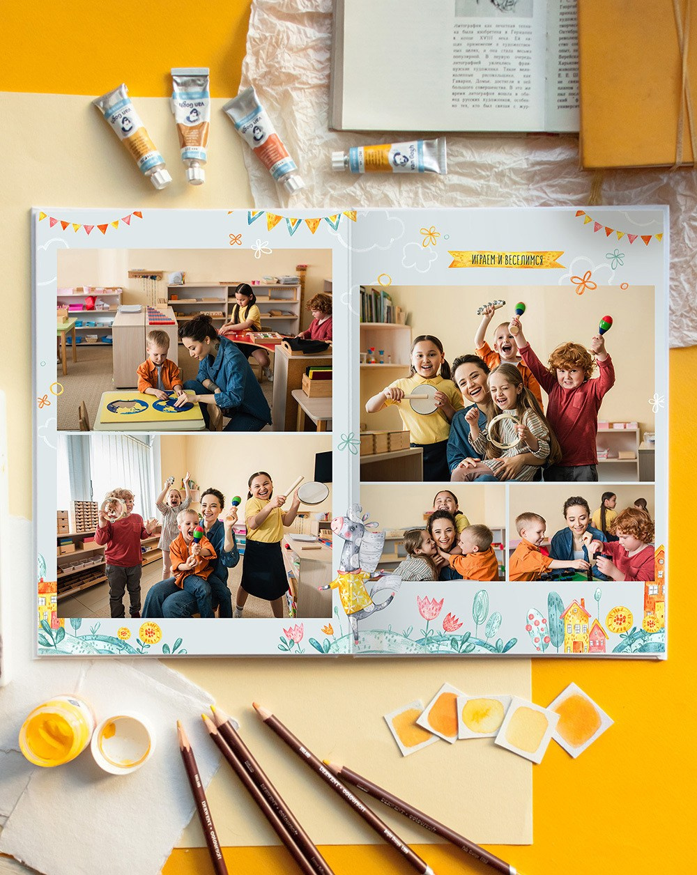 ФОТОАЛЬБОМ «ЛОШАДКИ» 20×30 см; 10 разворотов (20 страниц). Стоимость 3600 рублей. Фотостудия Фонарь