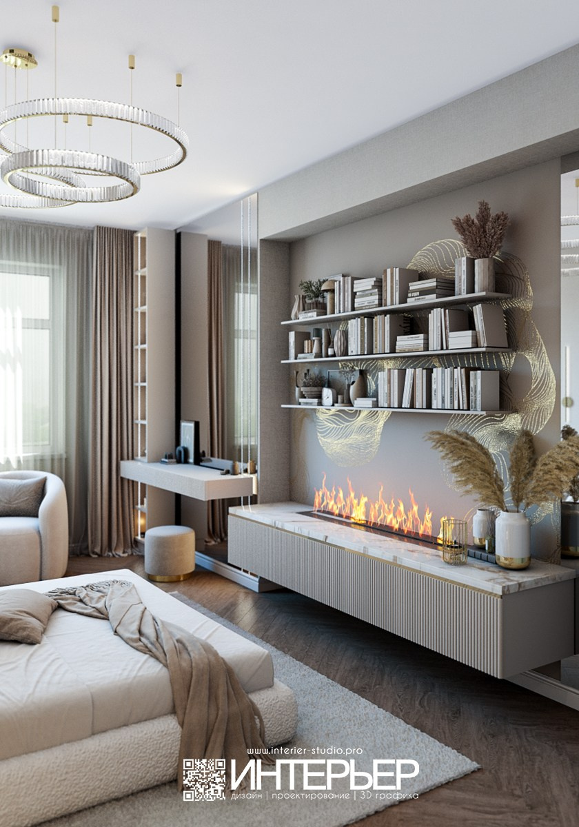 Спальня и детская Ольги. ЖК Парковый. Корректировки 23.01. Дизайн интерьера, 3D визуализация и 3D моделирование. Создание проектов и чертежей. КМВ: Кисловодск, Пятигорск, Ессентуки и удаленно