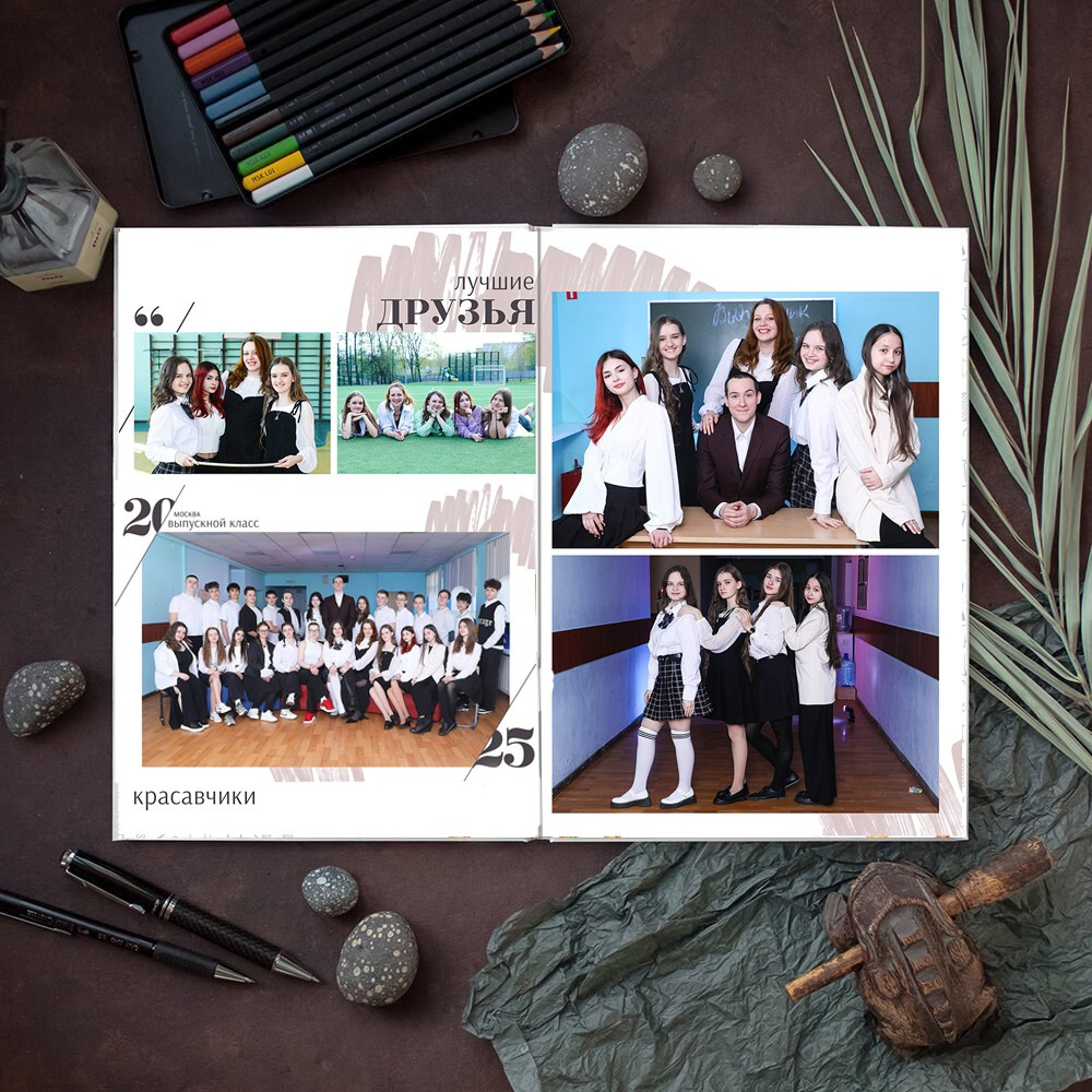 АЛЬБОМ 3 разворота (6 страницы) ШКОЛА. Школьный фотограф Олеся Галатова