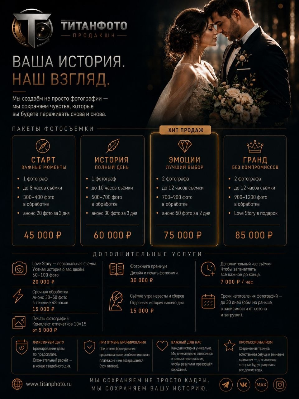 Цены. ТитанФото Продакшн