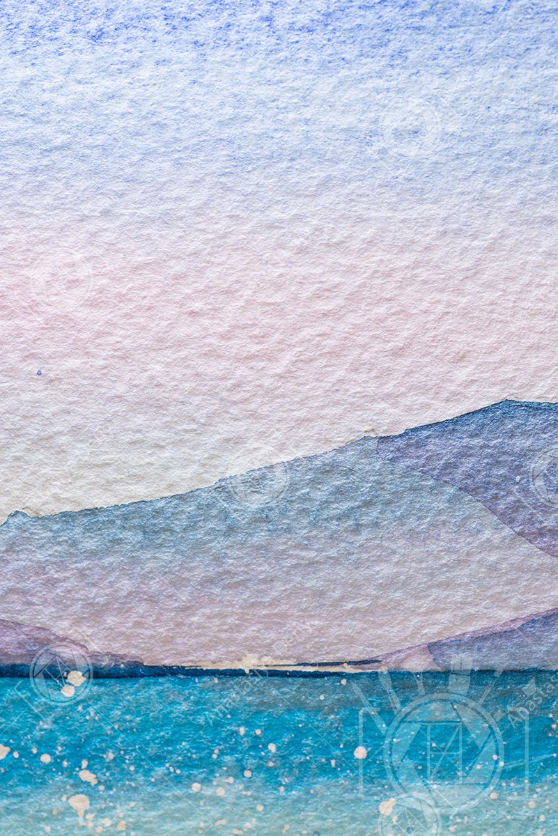 Плеск волн на Крите. ФотоКисточка. Акварель. Арт-галерея картин Анастасии Дерий