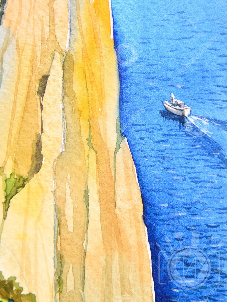 Золотые горы в Карадагском заповеднике. ФотоКисточка. Акварель. Арт-галерея картин Анастасии Дерий